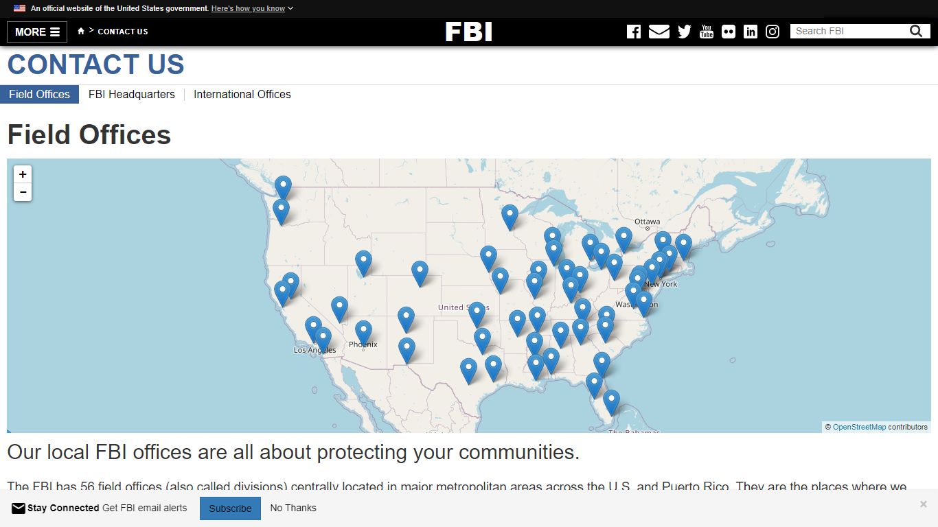 Field Offices — FBI - Federal Bureau of Investigation